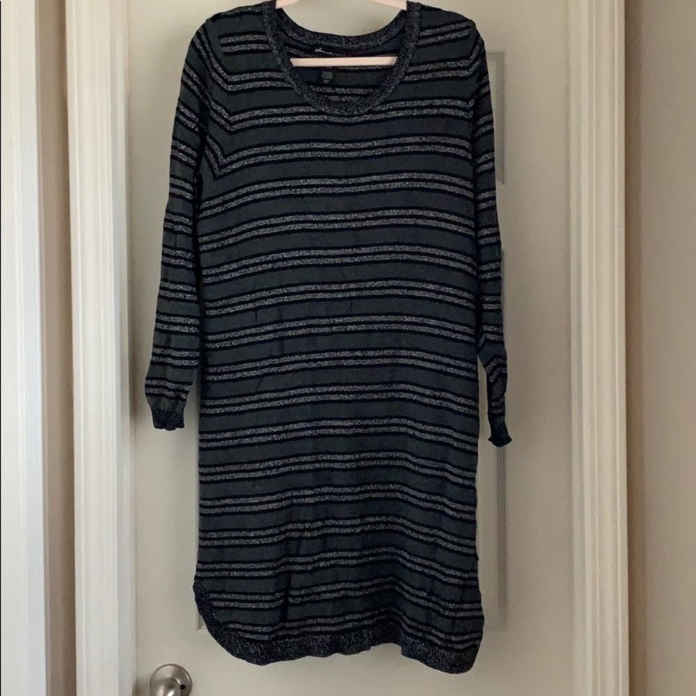 Black and silver sparkle sweater dress